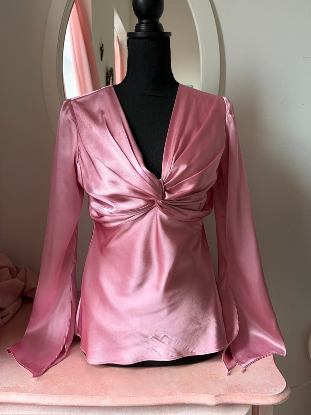 Xcape Pink Satin Vintage Top